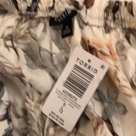 ❤️ Women’s NWT Sz 0 TORRID Tea Length Wash Challis Off Shoulder Peasant Dress - Picture 11 of 12